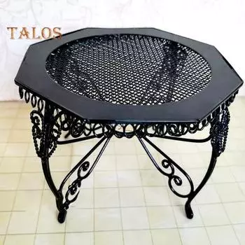 TALOS Mini Table Chairs High Simulation Dollhouse Decoration Iron Table Chairs Garden Decorations чёрный