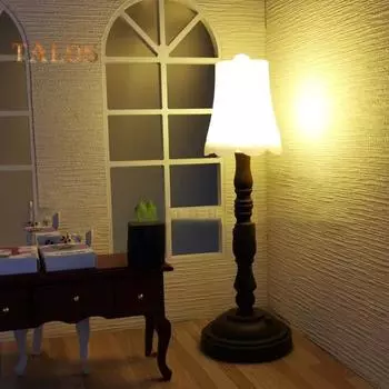 TALOS Миниатюрный пластиковый напольный светильник для кукольного домика, ванной комнаты, гостиной, декора, подарка