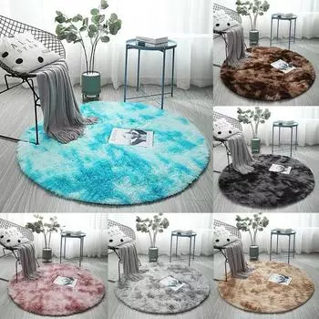 Talos мягкий круглый пушистый коврик плюшевый ковер гостиная напольный коврик украшение дома 80cm темно-серого