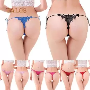 Talos сексуальные бантом мотаться из бисера кружевные полые стринги удобные трусы пижамы женские стринги