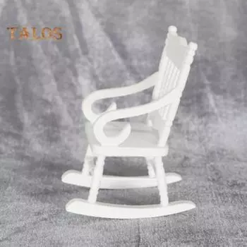 TALOS Simulation Chair Miniature Лучший подарок 1/12 Scale Rocking Chair Retro Accessories белый