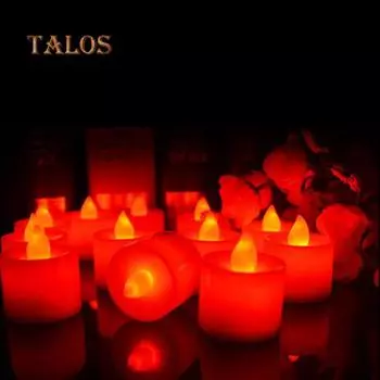 Talos светодиодная беспламенная свеча на батарейках для вечеринки, свадьбы, мерцающая чайная свеча, декор для праздника зелёный