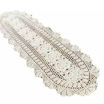 Talos Винтаж ручной работы вязаный крючком кружевной полый обеденный стол дорожка для столовых приборов домашний декор 30*60cm