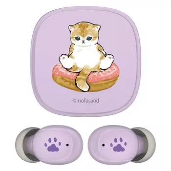 Tama Electronics Industry Mofusand Полностью беспроводной телефон 2 Водонепроницаемый уровень IPX4 Cat (Лавандовые сладости) SQ-BS75LV-MS2