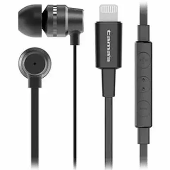 Tama Electronics Industry Stereo Earphones Compatible Lightning Connector Type Black TSH56LK Hands-free