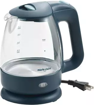Tamahashi Aqua Glass Electric Kettle Black Marie Claire 1.2L MC-713L