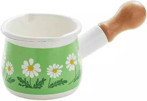 Tamahashi Milk Bread Mini Enamel 550ml For Gas Fire Only Made in Japan Adelia Retro White Nobana ADR-12