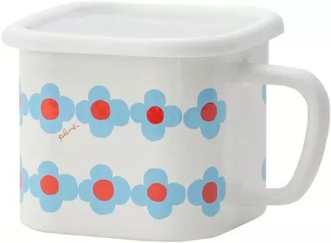 Контейнер для хранения Tamahashi, квадратный, эмалированный, 1450 мл, изготовлен в Японии, цвет «чернослив белый» OHANA YJ-822