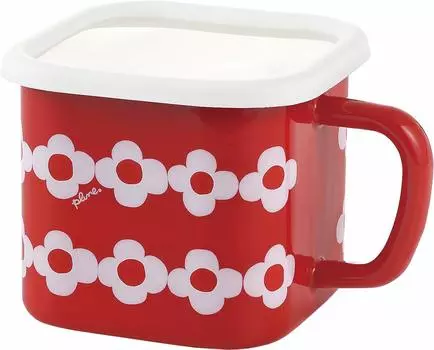 Tamahashi Storage Container Square Pot Enamel 1450ml Fire Compatible Made in Japan Prune Red OHANA IH/Gas YJ-812