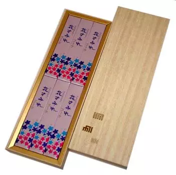 Tamahatsudo incense violet 6 short paulownia style paper box sticks, bouquet, boxes, #6067
