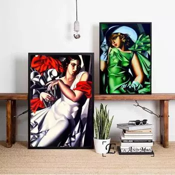 Тамара Де Лемпицка абстрактная женская настенная живопись на холсте постер для домашнего декора постеры и принты без рамы декоративные фотографии 21cm30cm NoFrame