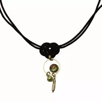 TAMARUSAN Ленточный чокер Пресноводный жемчуг Авадзи Узел Подарок Стильная роскошь