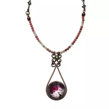 TAMARUSAN Necklace Dinosaur Wine Color Rhodonite Nickel Free Gift Stylish Luxury