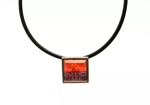 TAMARUSAN оранжевый квадратный чокер агат Simple Chic