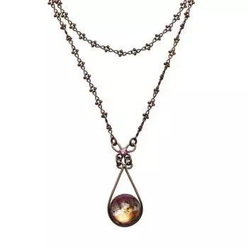 TAMARUSAN Ожерелье Музыкальная нота Розовый кварц Роза Античный стиль Подарок Стильная роскошь