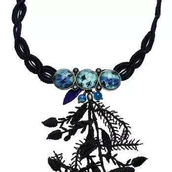 Tamarusan Ribbon Choker Игральные карты Длинное ожерелье Лазурит Подарок Стильная роскошь [TAMARUSAN]