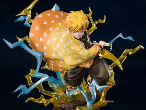 TAMASHII NATIONS Figuarts ZERO Kimetsu no Yaiba Zenitsu Agatsuma Lightning Issen Приблизительно 150 мм окрашенная полная фигурка из ПВХ и АБС жёлтый