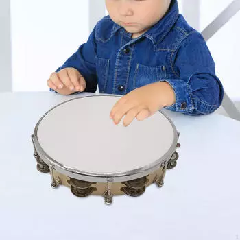 Tambourine Hand Drum, Percussion Instrument Gift, Musical Educational Toy for Dance Photo 20 cmx5.5 cm