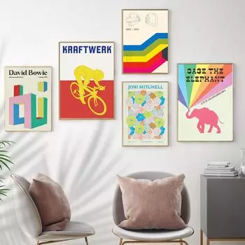 Tame Impala At Glastonbury Gig Плакат Концерт Рок-Музыка Красочная Картина на Холсте Ретро Группа Настенные Панно Декор Комнаты Без Рамки 21cm30cm NoFrame