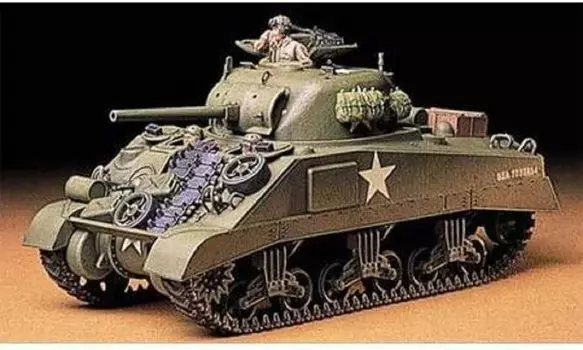 Tamiya 135 Military Miniature Series N0.190 Армейский танк США M4 Sherman, ранняя модель, пластик 35190