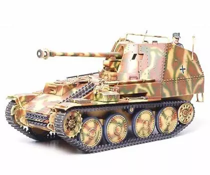 Tamiya 135 Military Miniature Series No.255 Немецкая армейская противотанковая самоходная пушка Marder III M 7.5cm Pak40, оснащенная пластиковой моделью 35255