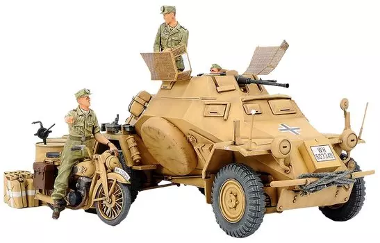 Tamiya 135 Military Miniature Series No.286 German Army 4-Wheel Armored Reconnaissance Vehicle Sd.Kfz.222 North Africa Front Plastic Model 35286