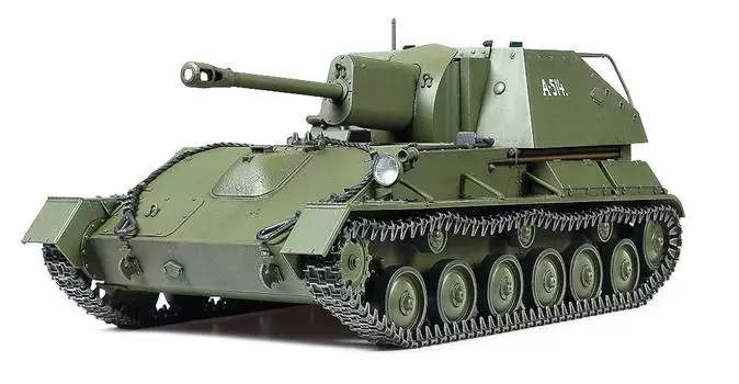 Tamiya 135 Военная миниатюра Серия №348 Советская Армия Самоходная артиллерийская установка СУ-76М Пластиковая модель 35348