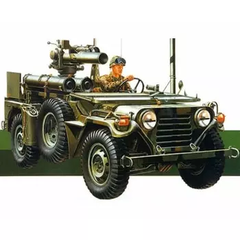 Tamiya 1/35 Военная миниатюра Серия № 125 Армия США M151A2 Буксирная ракетная установка, оснащенная пластиковой моделью 35125