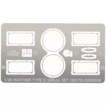 Tamiya 1/35 Военная миниатюра Серия № 172 Немецкая армия Panther G Type Набор травленых решеток Пластиковые детали для модели 35172