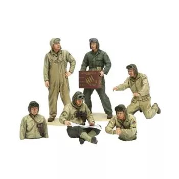 Tamiya 1/35 Военная миниатюра Серия №347 Танковый экипаж армии США Набор Европейский фронт Пластиковая модель 35347