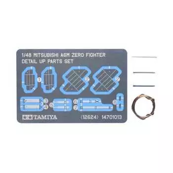 TAMIYA 1/48 Detail Up Parts Series No.24 Japanese Navy Mitsubishi Zero Type Carrier Fighter Detail Up Parts Set Plastic Model Parts 12624