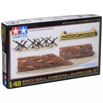 Tamiya 1/48 Military Miniature Series No.08 Bricks, Sandbags, Barricade Set Plastic Model 32508