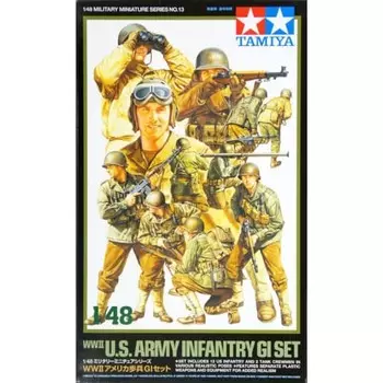 TAMIYA 1/48 Military Miniature Series No.13 US Army Infantry GI Set Plastic Model 32513