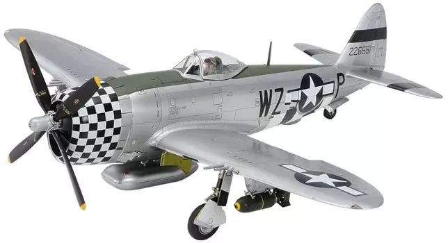 TAMIYA 1/48 Scale Limited Republic P-47D Thunderbolt Bubble Top & 1/4 Ton Small 4WD Vehicle Set Plastic Model 25214