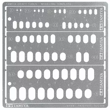 TAMIYA Craft Tool Series Modeling Template Plastic Model Tool 74154 No.154 (Oval 1-6mm)