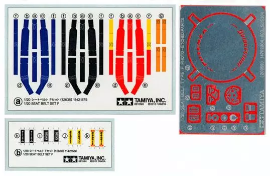 Tamiya Detail Up Parts Series Seat Belt F Set Пластиковые детали для модели 12638 1/20 № 38