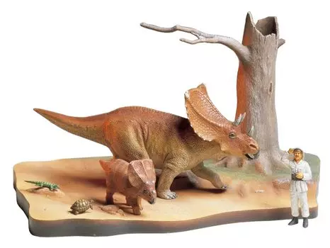 TAMIYA Dinosaur World Series Chasmosaurus Scene Set Пластиковая модель 60101 1/35 № 1