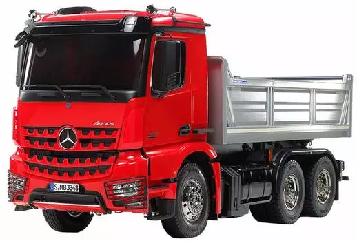Tamiya Electric RC Big Truck Series Arocs 3348 Dump Truck Red Vessel Edition 56361 1/14 No.61 Mercedes-Benz 64 Cabin/Silver