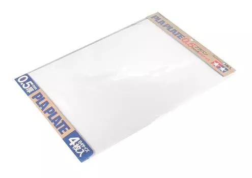 TAMIYA Fun Craft Series 123 White Plastic Van Thick B4 Size 4 Pieces Craft Material 70123 No. 0.5mm