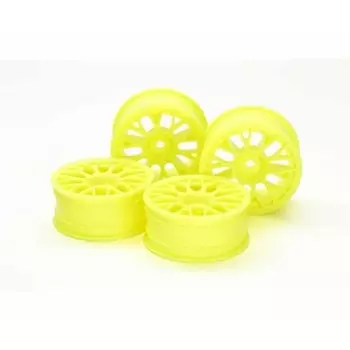 TAMIYA Hop Up Options (OP) No.1850 OP.1850 4 Mesh Wheels Fluorescent Yellow 24mm Width Offset +2 54850
