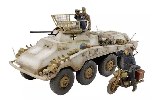 TAMIYA Italeries Немецкая тяжелая бронированная машина с пушкой, пластиковая модель 37019 Цвет литья 1/35 № 19 Sd.Kfz.234/1 (2см тип) 37019-000