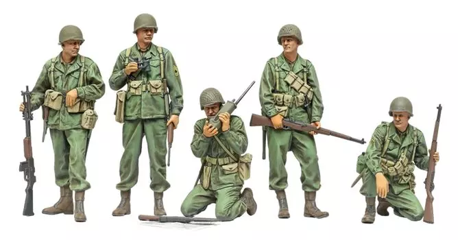 TAMIYA Military Miniature Series American Infantry Reconnaissance Set Пластиковая модель 35379 Литье Цвет 1/35 № 379