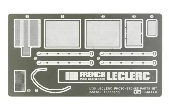 TAMIYA Military Miniature Series French Army Main Battle Tank Leclerc Etching Parts Set Plastic Model Parts 35280 1/35 No.280