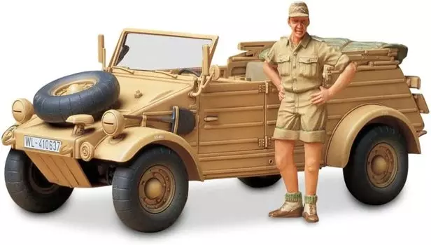 Tamiya Military Miniature Series Немецкая армия Kubelwagen Type 82 Африканская спецификация Пластиковая модель 35238 1/35 № 238 Pkw.K1