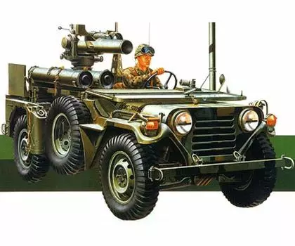 Tamiya Military Miniature Series US Army M151A2 Tow Ракетная установка, оснащенная пластиковой моделью 35125 1/35 № 125