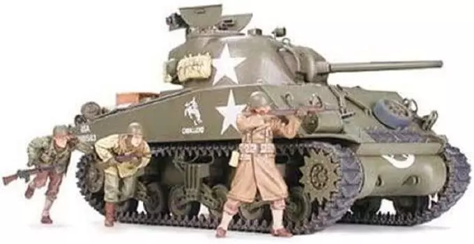 TAMIYA Military Miniature Series US Army M4A3 Sherman с 75-мм пушкой позднего прорыва линии фронта, пластиковая модель 35250 1/35 No.250, модель,