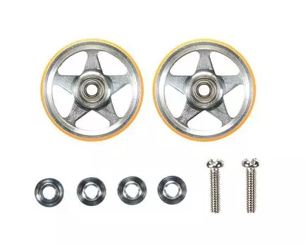 Tamiya Mini 4WD Limited Series 19 мм алюминиевый роликовый подшипник с пластиковым кольцом 94994 (5 спиц) (оранжевый)