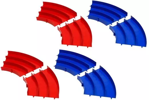 TAMIYA Mini 4WD Special Limited Japan Cup Junior Circuit Curve Set из 4 штук 69578 (Синий / красный) (Мини 4WD)