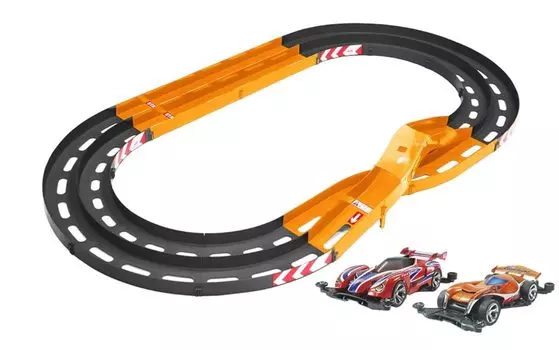 Tamiya Mini 4WD Special Limited Oval Home Circuit 3D Lane Change with Tri Long & Copper Fang 95638 Black, Orange