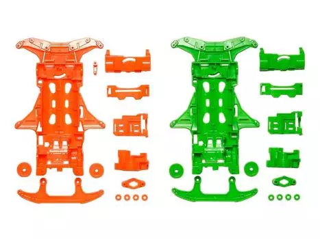 Tamiya Mini 4WD Special Product VS Fluorescent Color Chassis Set 95355 Orange/Green